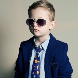 Neck Tie for Kids Boys 3 Pcs Pre Tied Boys Ties Adjustable Toddler Neckties for Formal Wedding Graduation School (Stylish Style)