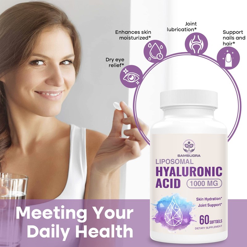 Liposomal Hyaluronic Acid 1000mg, High BioavailabilityHyaluronic Acid Capsules, Dietary Supplement