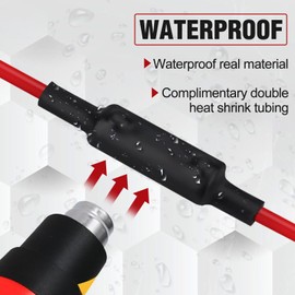 GOLD DEER 10pcs 6 AWG Gauge Wire Connector Nut Kit 80A Quick Wiring Connection Terminal Splicing Quick Wiring Connection with Screws and Heat Shrink Tube