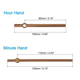 PATIKIL Replacement Clock Hands Kit, 5 Set Wooden Clock Mechanism Movement Wall Clock Hands Parts Replacement for 12 Inch Wall Clock Repair DIY Home Art Decor, E1