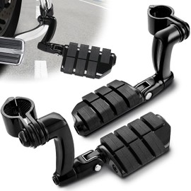 Benlari - Estriberas de autopista Longhorn Offset, abrazaderas de acero inoxidable 304 de 1.25 pulgadas para Harley Touring Street Glide...