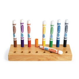 Colorations Wooden Marker Stand, Holds 16 Crayola Markers, Marker Storage, Marker Organzier, Schools, Pre-schools, Kinder, Home, Art Storage, Classroom Organization, Teacher Supplies, Model:CMS