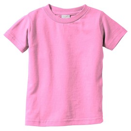 Rabbit Skins Infant Fine Topstitch Ribbed Collar T-Shirt, Pink, 24 Months