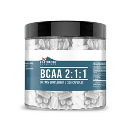 BCAA (200 cápsulas) sin OMG, sin gluten, apto para paleo y keto                                                                                       