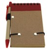 Mini Recycled Spiral Notebook Matching Colored Pen 50 Pages (Red)