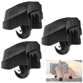 3 Pack Wet/Dry Vacuum Replacement 12388 Foot Caster with Wheel 12293, Black, Compatible with Ridgid 6 to 16 Gallon Vacs, This Product is Used for Plate-Casters