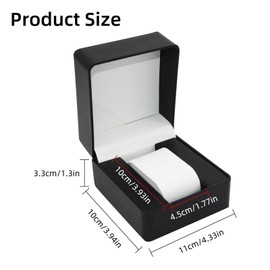 Bototack Watch Case, Single PU Leather Watch Display Box with Removable Cushion, Portable Watch Storage Case Organizer Bracelet Holder for Men Women Birthday Gift Box (Black)