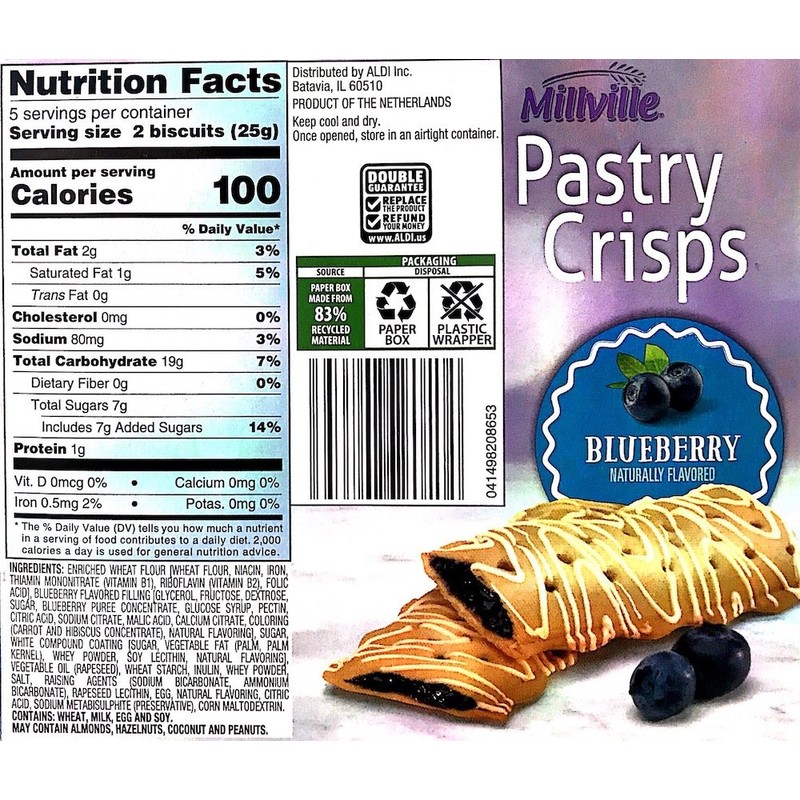 Millville Pastry Crisp Naturally Flavor (10 Bars) (Blueberry)