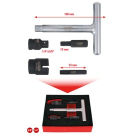 'KS Tools 150.1020 1/4 "and 3/8 Oil Service Special Profile Set for Plastic Drain Screw, 5 pcs