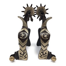 AJ Tack Men's Horse Shoe and Star Spurs