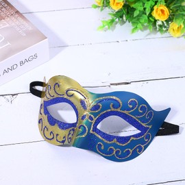 OIDEA Men's Venetian Mask Masquerade Ball: Dark Blue Masquerade Mask Venetian Cosplay Fancy Dress Masquerade Ball Venice Carnival Theme Party Costume