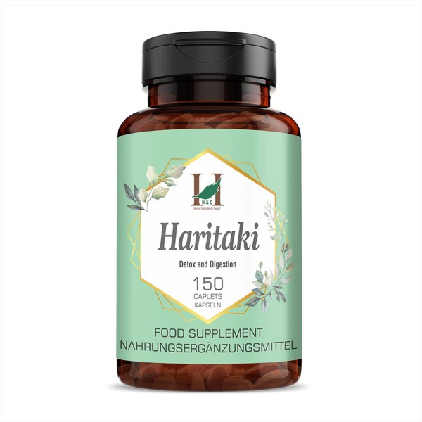 H&C Haritaki Caplets/Tablets (Terminalia Chebula) - 750mg, 150 Counts |