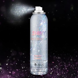 AOAZXBB Body Glitter Spray Holographic Shimmer Glitter Spray for Hair Body Clothes, Long Lasting Shiny for Music Festival Party Rave Accessories-150 ml, Rainbow Sliver