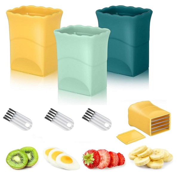 LinamHoz 3 pcs Cup Slicer, Stainless Steel Fruit Slicer Cutter