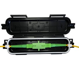 Fibershack - Fiber Optic Cable Splice Enclosure - 2 Pack - Dust & Water Resistant Fiber Optic Cable Pass Through Distribution Box Connects & Protects Your Cord from The Elements, Includes 4 couplers