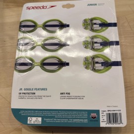Speedo Jr. Goggle 3-Pack - Lime Green - Ages 6-14 Anti Fog UV Protection
