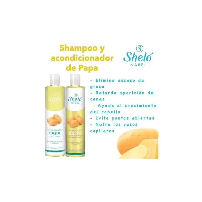 Shampoo De Papa Y Acondicionador De Papa Para Cabello Shelo.