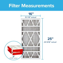 Filtrete ADP01-2PK-2 16x25x4 AC Furnace Air Filter, MPR 1000, Fits Honeywell and Lennox Devices, Micro Allergen Defense Deep Pleat, 2-Pack (Actual Dimensions 15.88 x 24.56 x 4.31), 2 Count