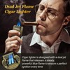 AWOTE Cigar Lighter with Double Jet Flame, Refillable Cigar Torch