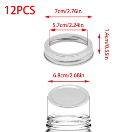 JAKOUE 12 Pairs Wide Mouth Mason Jar Lids & Bands - Reusable Metal Canning Supplies for Ball/Kerr Jars (24-Pack Leak-Proof Airtight Lids)