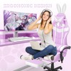 Soontrans Light Purple Gaming Chair with Footrest,Lovely Cute Bunny Computer