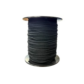 600 FT Black Trickline Rope #4 – Strong Cotton Braided Jacket with Synthetic Filament Core – Heavy Duty Utility Cord for Slacklines, Rigging, Crafts, and Everyday Use