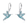 DAYLINLOVE Animal Earrings 925 Sterling Silver Hummingbird/Phoenix Earrings Turquoise Jewellery
