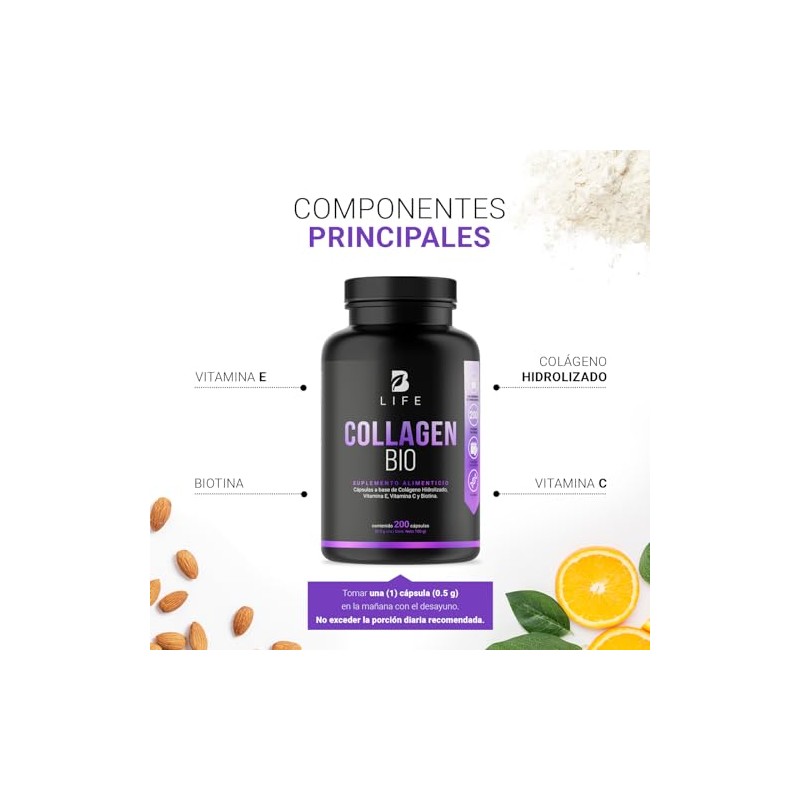 Life Biotina Colágeno Vitamina 200 Cápsulas