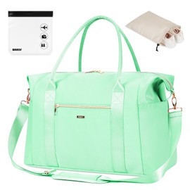 WANDF For Spirit Airlines Personal Item Bag 18x14x8 Travel Duffel Bag with TSA Approved Quart Size Bag & Shoes Bag Weekender Overnight Bag Carry-on Luggage for Women (Light Green）