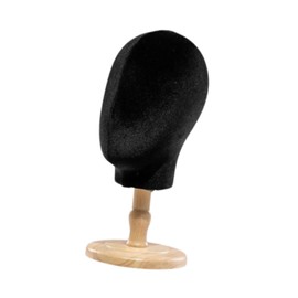 Milageto Wig Holder Hat Organizer Hairpiece Styling Desktop Decor Versatile Manikin Head Model Hat Display Stand for Hats Wig Headwear , Wood Base