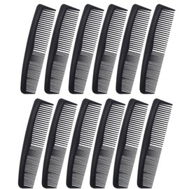 Favorict (12 Pack) Flexible Thin 5" Pocket Hair Comb Beard & Mustache Combs for Men's Hair Beard Mustache and Sideburns (Black)