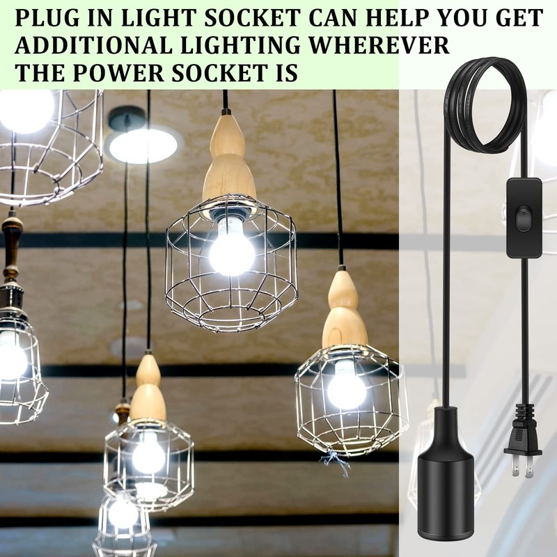 10 Pack Hanging Light Cord Pendant Light Cord with Switch