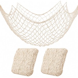 Natural Cotton Fish Net Decorations for Nautical Parties
