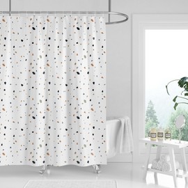 Tennove Shower Curtain Mould Resistant Terrazzo Bathroom Curtain Waterproof Polyester Fabric Wet Room Bathtub Shower Curtain,Weighted Hem,Quick Dry,180x200cm Drop