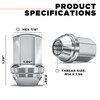 White Knight M14x1.5 Lug Nuts for Select GM and CDJR,