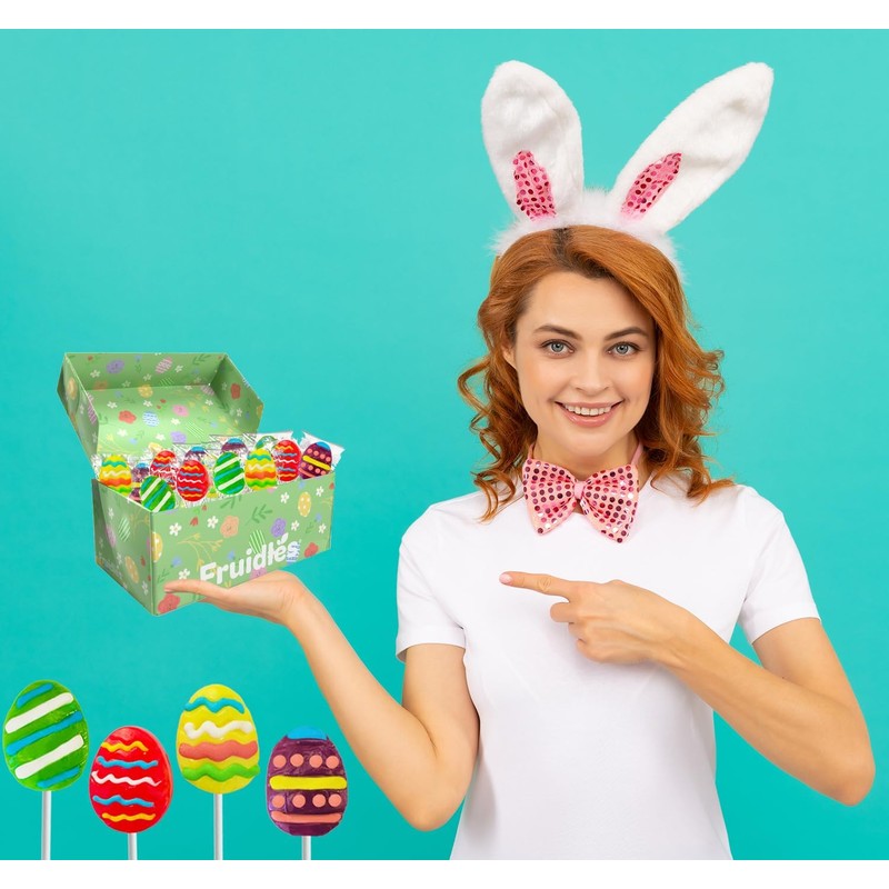 Fruidles Happy Easter Egg Lollipops Suckers, Fat-Free - Individually Wrapped