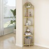 5-Tier Corner Shelf Stand, Gold Corner Bookshelf, Bathroom Storage Rack