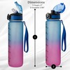 Vince+ Motivational Water Bottle with Time Marker – BPA/BPS-Free Tritan
