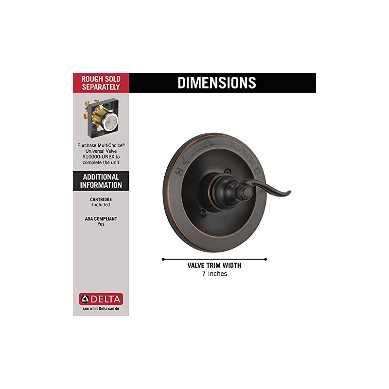 Delta Windemere 14 Series Single-Function Valve Trim Kit, Oil Rubbed