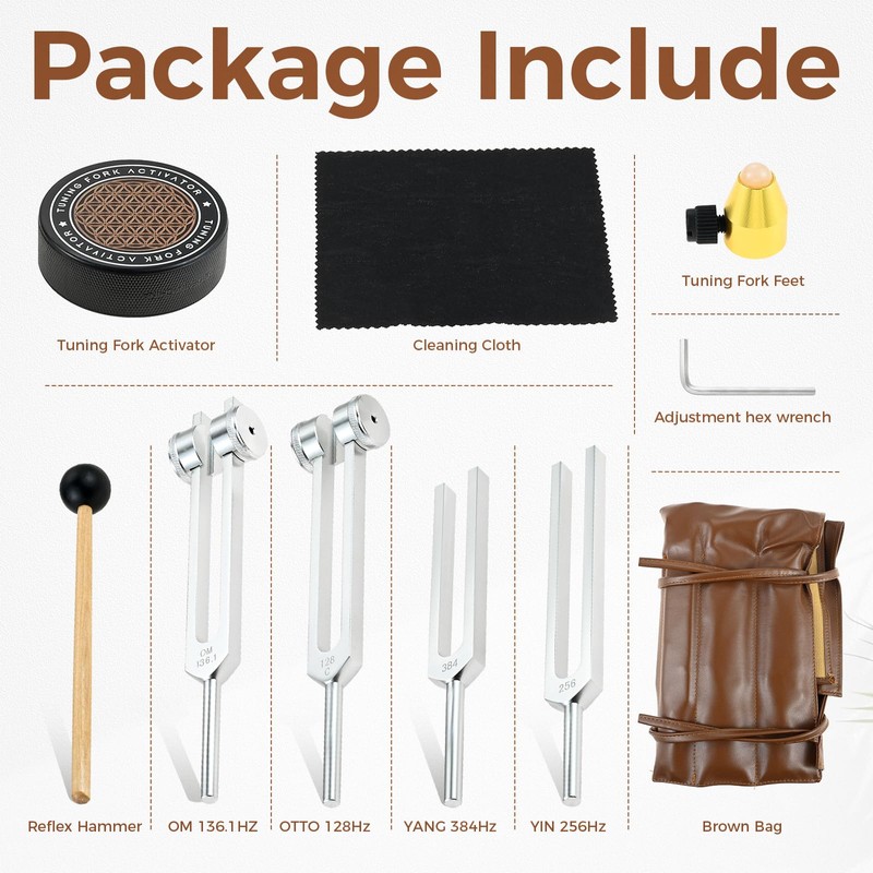 Resonance Tuning Forks 128Hz, 136.1Hz, 256Hz, 384Hz Weighted & Unweighted