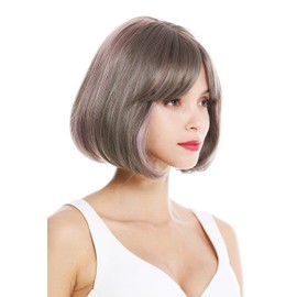 WIG ME UP - 182001-1718/3627 Women's Wig Short Bob Longbob Straight Curved Lace Fringe Brown Blonde Grey Purple Highlighted