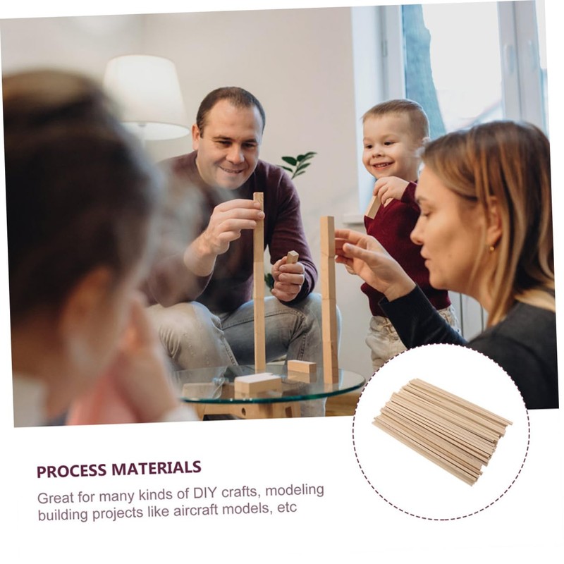 Operitacx 30pcs Square Wooden Sticks for Craft DIY Projects Long