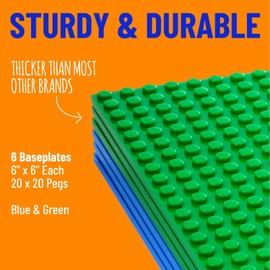 Strictly Briks Premium Building Plates, Compatible with All Leading Brands, 15.2 x 15.2 cm