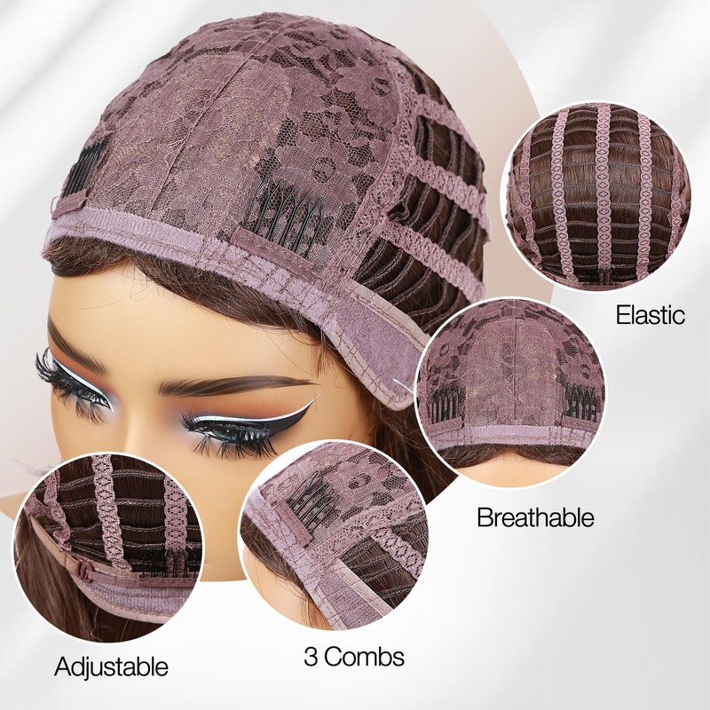 WIGER Layered Realistic Wavy Wigs for Women Natural-looking Synthetic Wigs