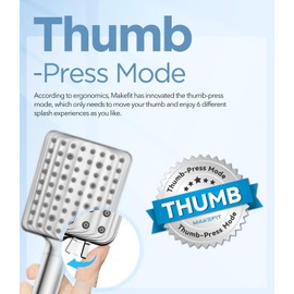 MakeFit Filtered Shower Head - 6 Modes High Pressure Handheld Shower Head with Filter Mineral Beads, Detachable Handheld Showerhead Set with Stainless Steel Hose and Shower Arm Bracket