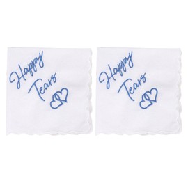 YSJCHEBS Set of 2 Wedding Handkerchiefs, Embroidered Handkerchiefs, Cute Simple Handkerchiefs, Gift Handkerchiefs, Wedding Accessories, White, M