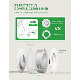 PAGFAER 2PCS Double Sided Tape Heavy Duty, Double Sided Mounting Tape, Heavy Duty Double Sided Tape for Walls Clear Picture Hanging Adhesive Strips(4M+25.4MM+2MM)