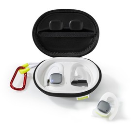 Hama Bluetooth Sportkopfhörer (In Ear Sportkopfhörer mit Ohrbügel, Kopfhörer kabellos mit 35 h Akku, TWS Kopfhörer mit Wasserschutz IPX5, schweißfest, Tastensteuerung) Weiß/Gelb