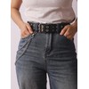 Sacina Black PU leather Belt With Detachable Chain, Emo Belt,