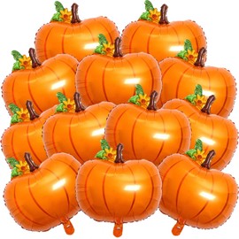 12pcs Pumpkin Balloons Pumpkin Foil Balloons for Thanksgiving Party Decorations